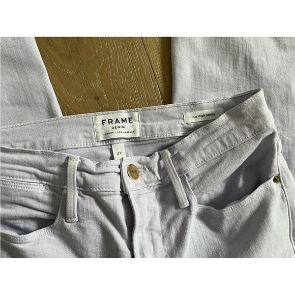 FRAME Denim Le High Skinny Raw Hem Ankle Jeans in Lavender Purple Size 27 *H28 - Picture 2 of 4
